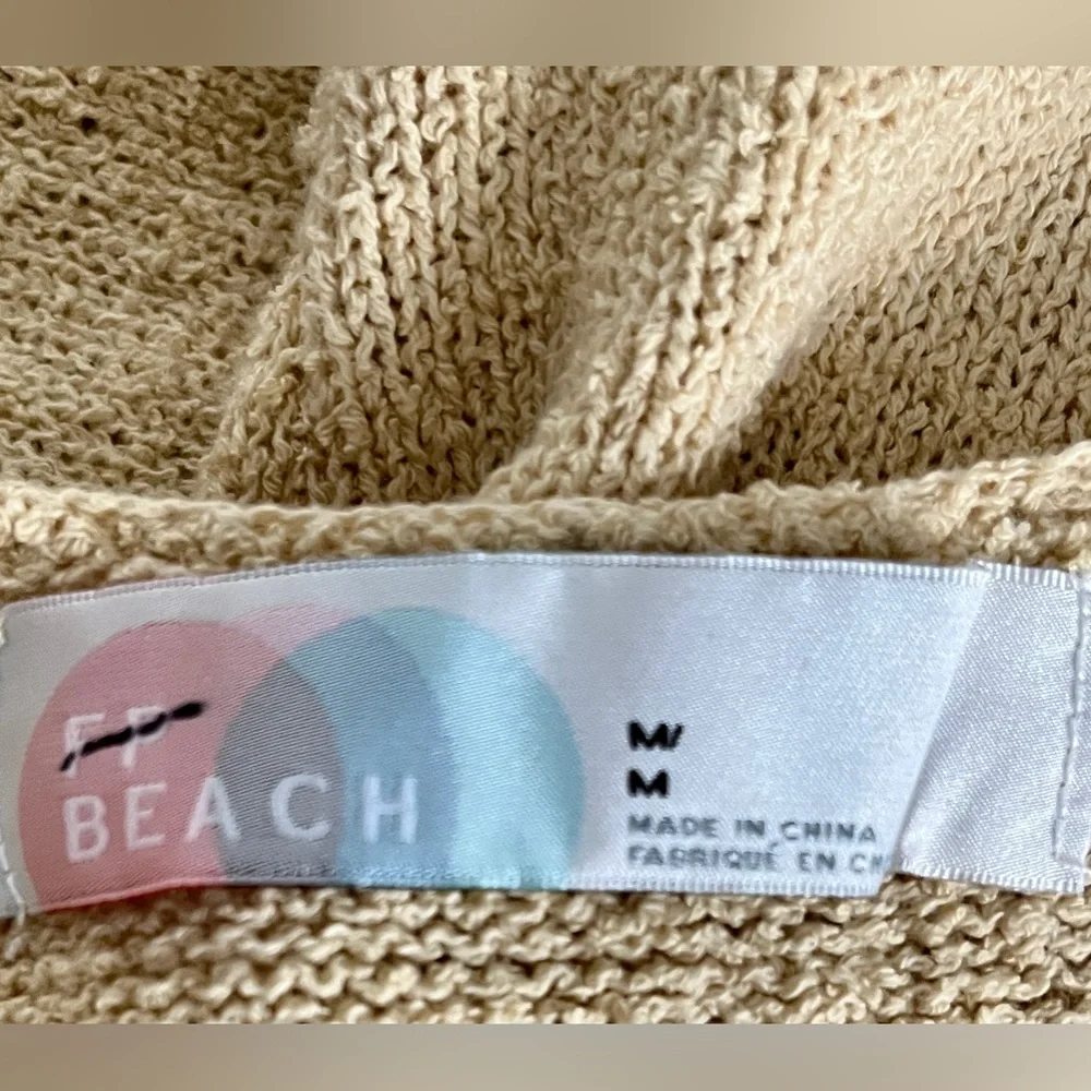 Free People Beach NOWT Poppy sweater mini dress in yellow only size medium - Picture 14 of 14